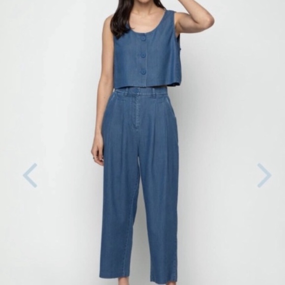 OAK + FORT BLUE HIGH WAISTED PANTS - 2 - Picture 4 of 17